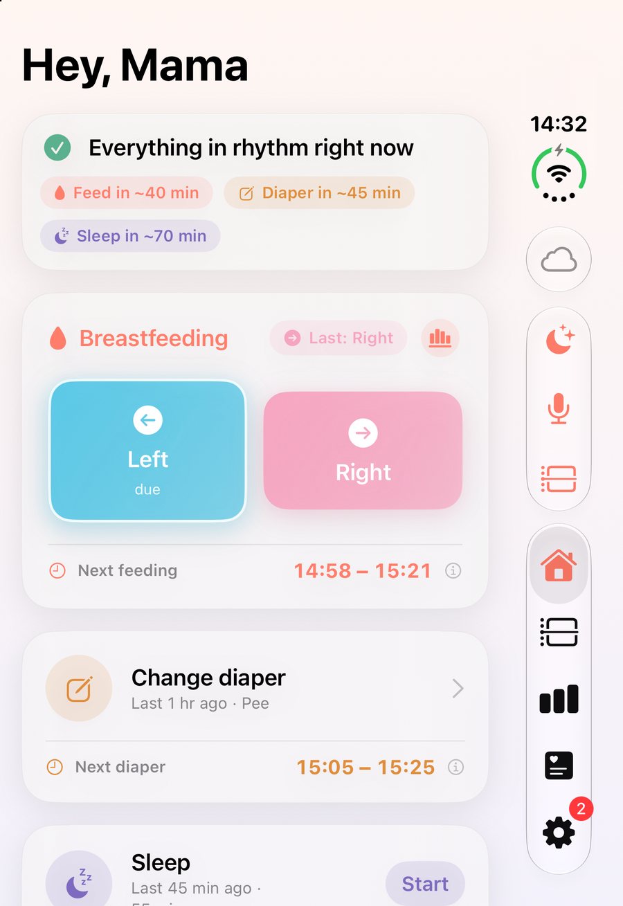 Den lille skærm på en lukket iPhone Duo med Hjem i HeyFini