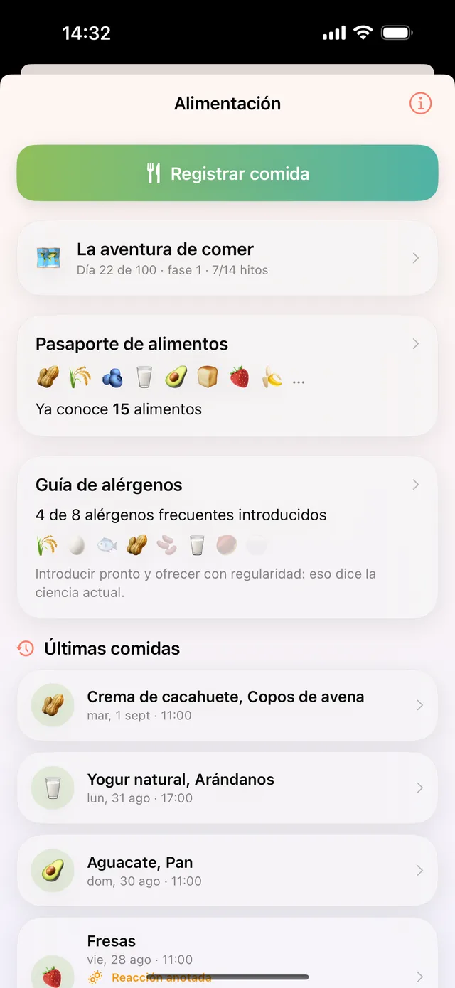 El catálogo de alimentos en HeyFini