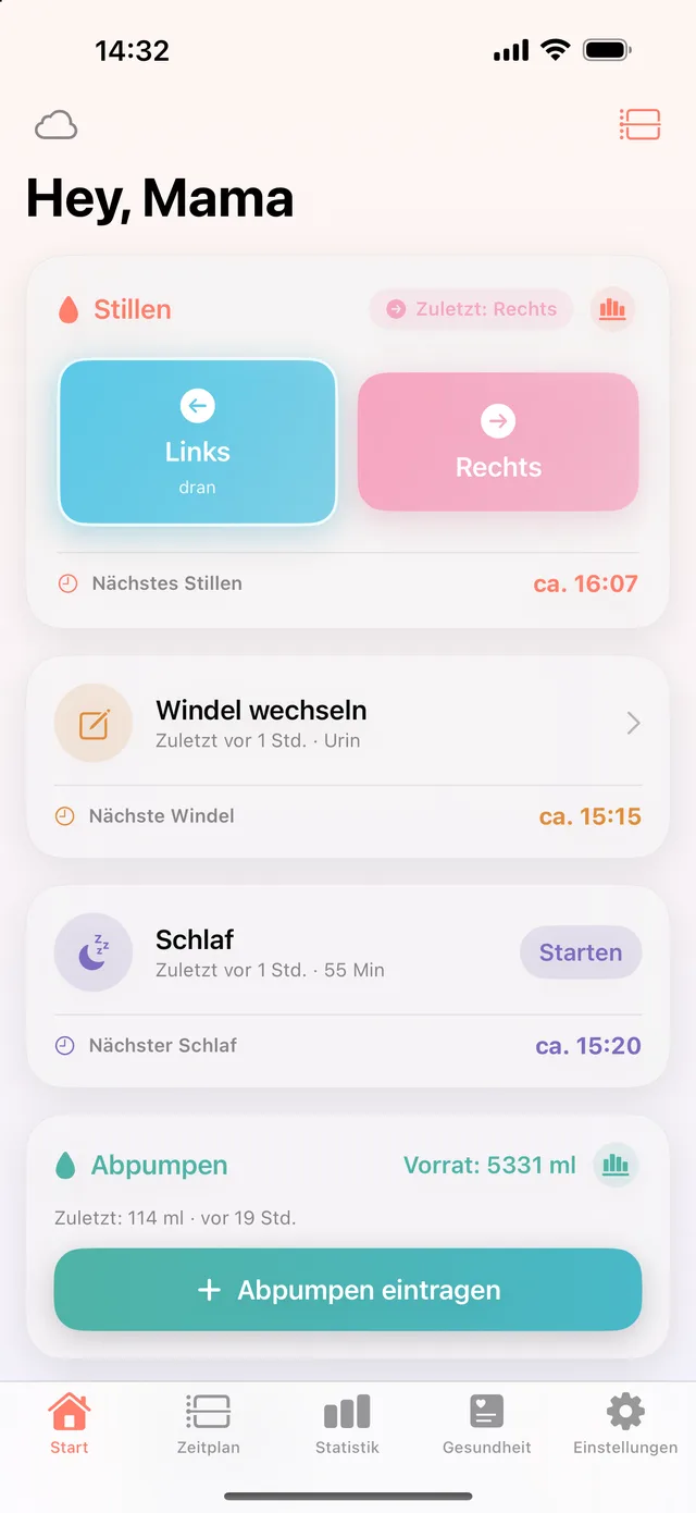 HeyFini auf Mamas iPhone: „Hey, Mama“ mit identischem Datenstand