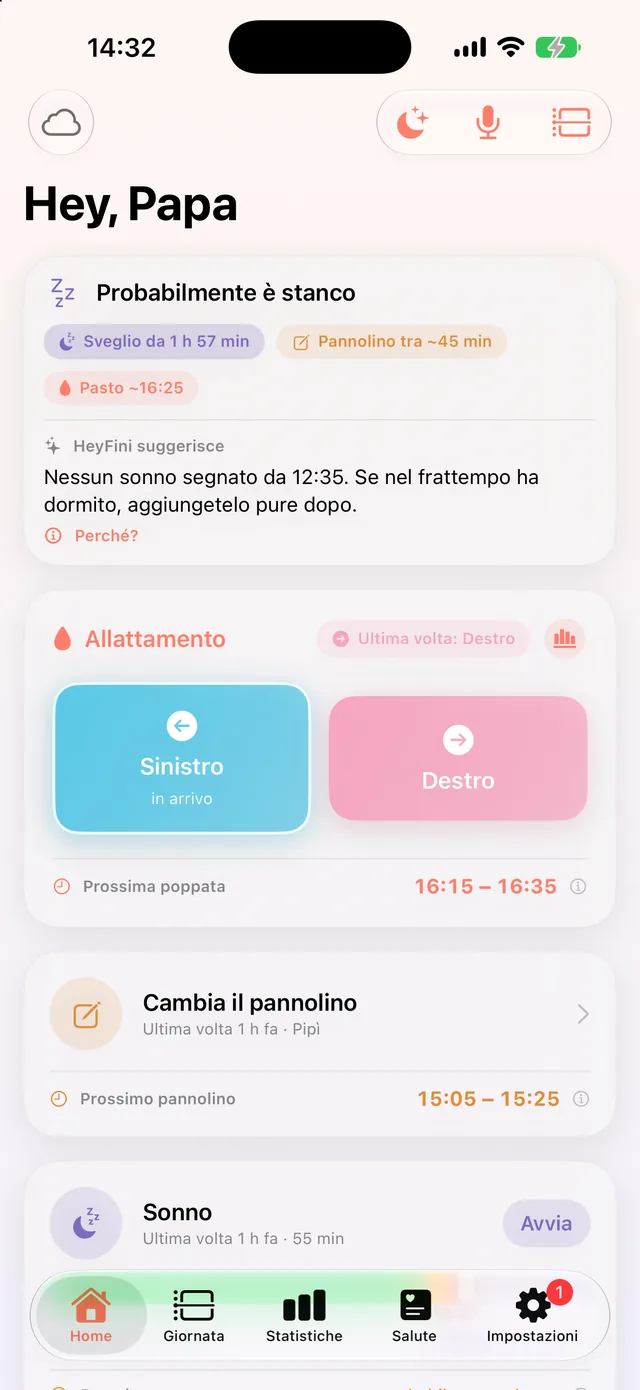 HeyFini sull’iPhone del papà: «Hey, Papà», gli stessi dati