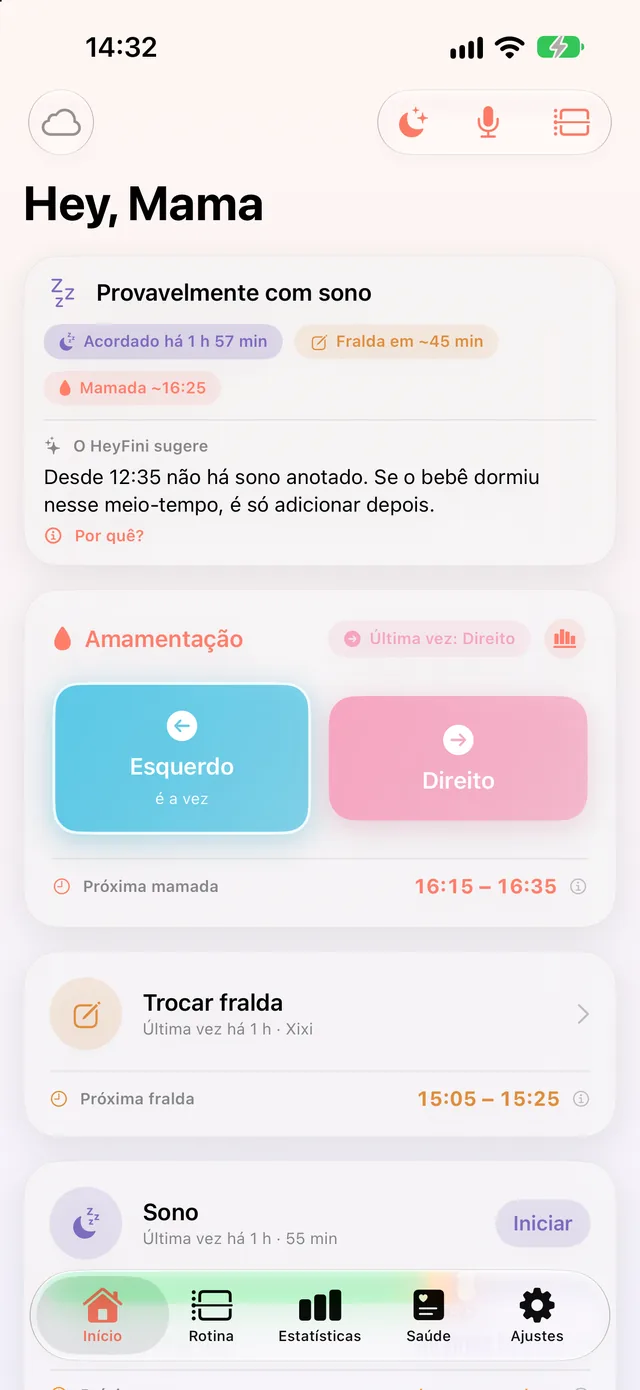 HeyFini no iPhone da mamãe: “Oi, Mamãe”
