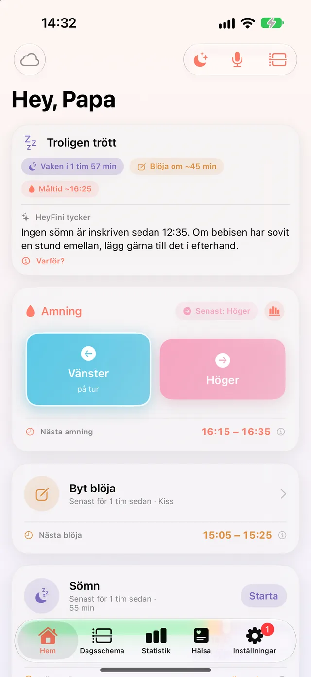 HeyFini på pappas iPhone: ”Hey, Papa” med exakt samma uppgifter